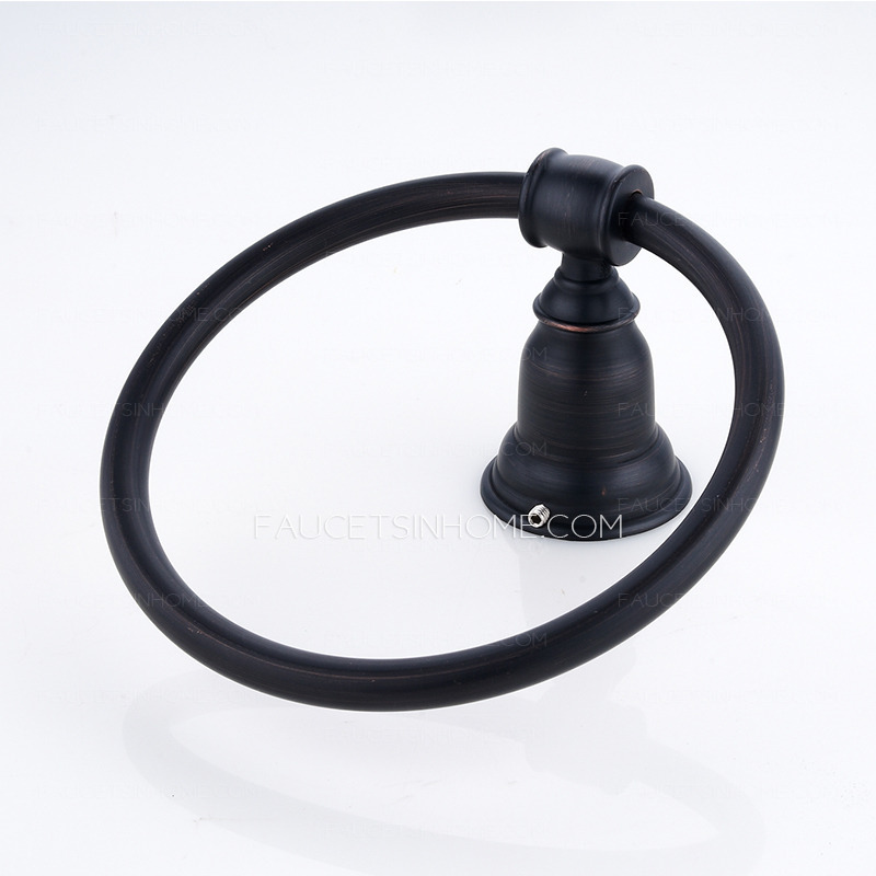 Simple Designer Black Bathroom Towel Rings Oil Rubbed Bronze