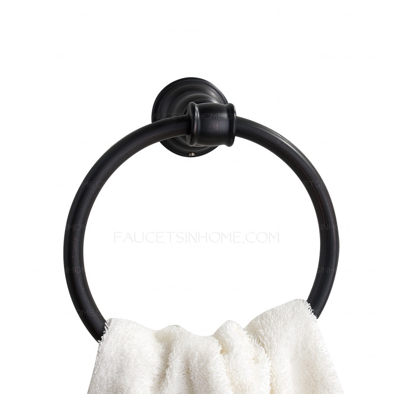 Simple Designer Black Bathroom Towel Rings Oil Rubbed Bronze