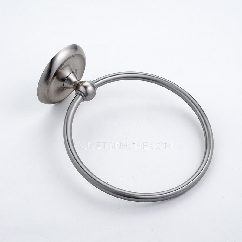 Discount Round Brushed Nickel Stainless Steel Towel Rings For Bathroom