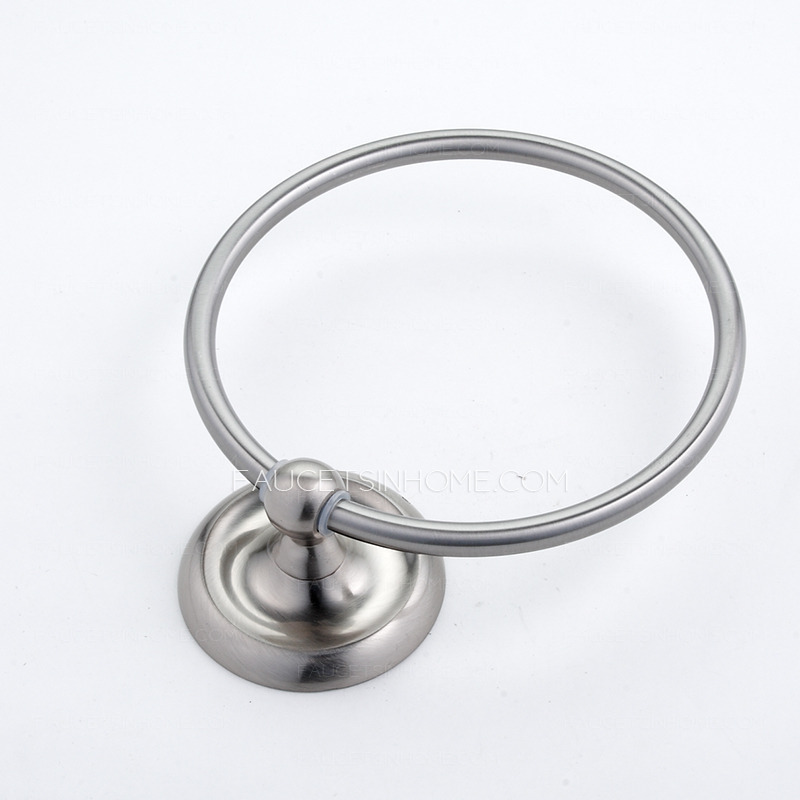 Discount Round Brushed Nickel Stainless Steel Towel Rings For Bathroom