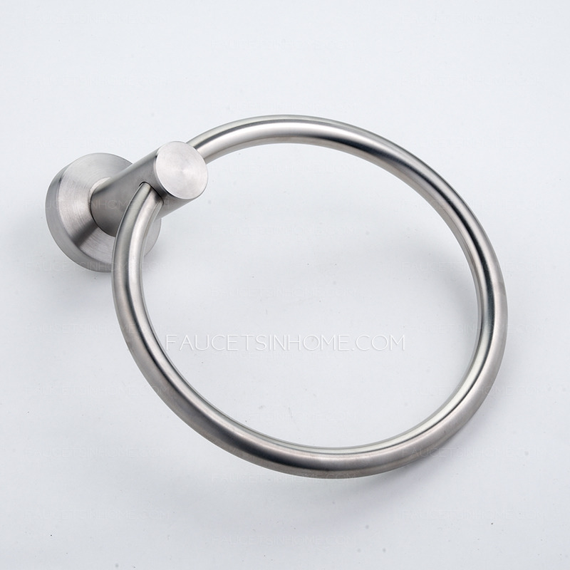 Modern Stainless Steel Bathroom Towel Rings Brushed Nickel