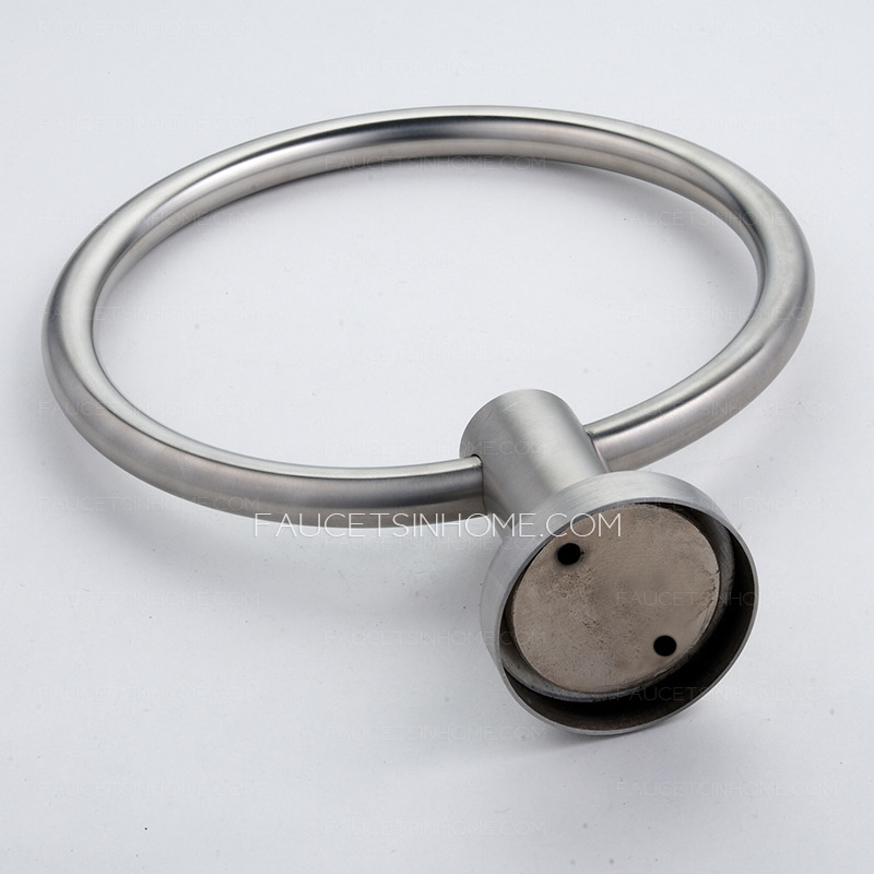 Modern Stainless Steel Bathroom Towel Rings Brushed Nickel