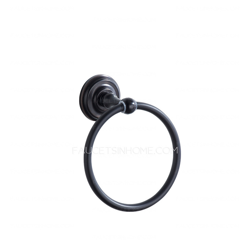 American Style Vintage Black Stainless Steel Towel Rings