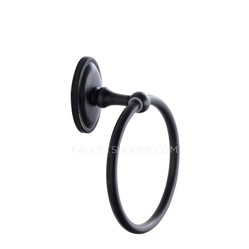 Vintage Black Stainless Steel Towel Rings Oil Rubbed Bronze