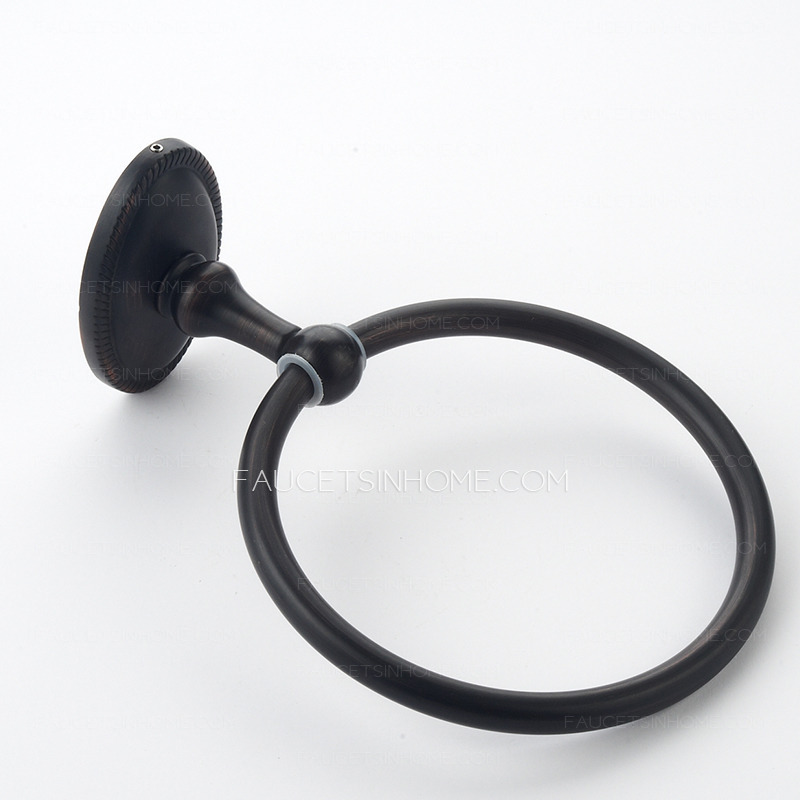 Vintage Black Stainless Steel Towel Rings Oil Rubbed Bronze