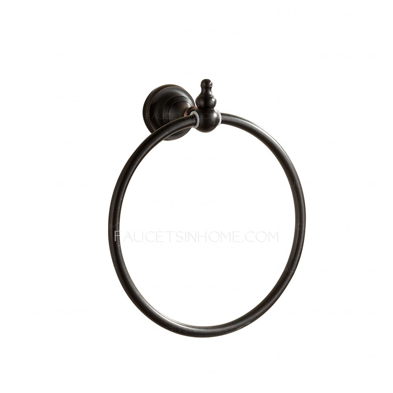 Round Black Oil Rubbed Bronze Bathroom Towel Rings