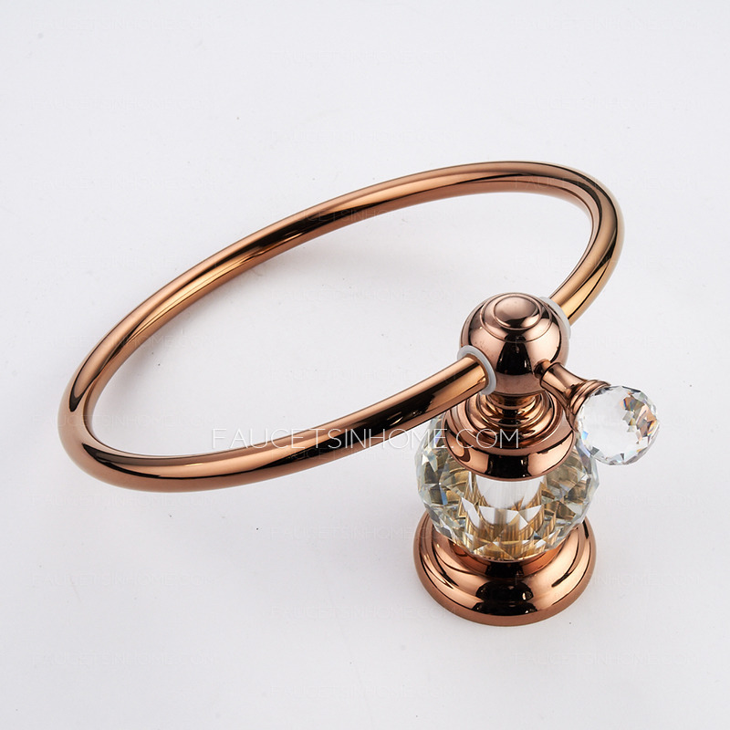 Luxury Brass Rose Gold Diamond Towel Rings For Bathroom