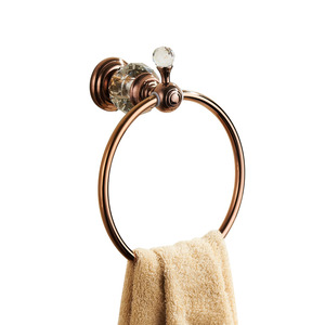 Luxury Brass Rose Gold Diamond Towel Rings For Bathroom