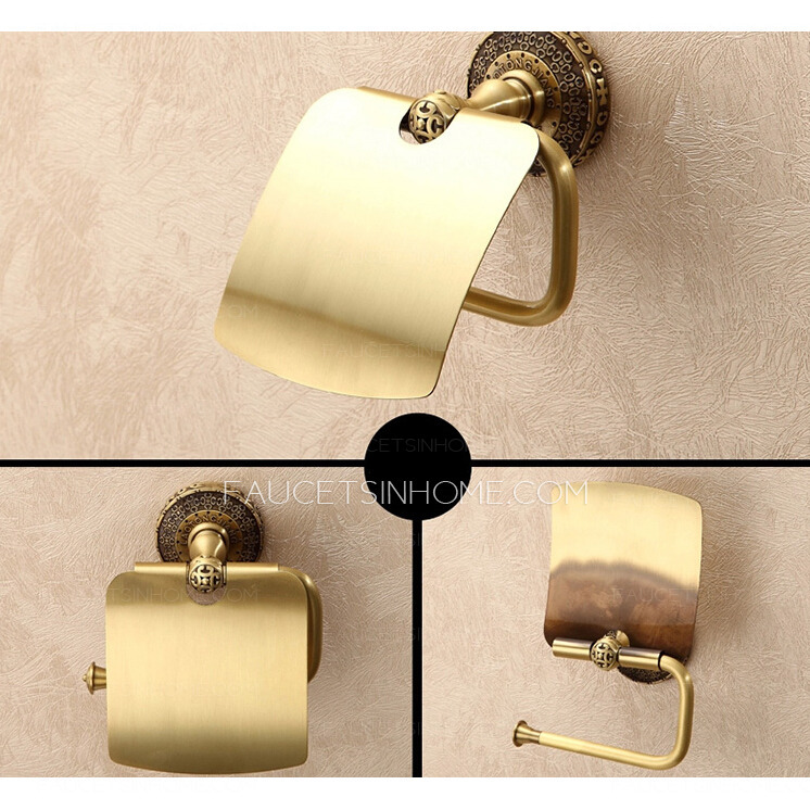 Expensive Brass Antique 6-Sets Bathroom Accessory Set