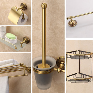 Expensive Brass Antique 6-Sets Bathroom Accessory Set