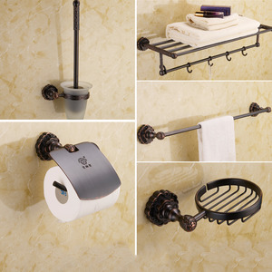 Unique Black 5-piece Oil Rubbed Bronze Bathroom Accessory Sets