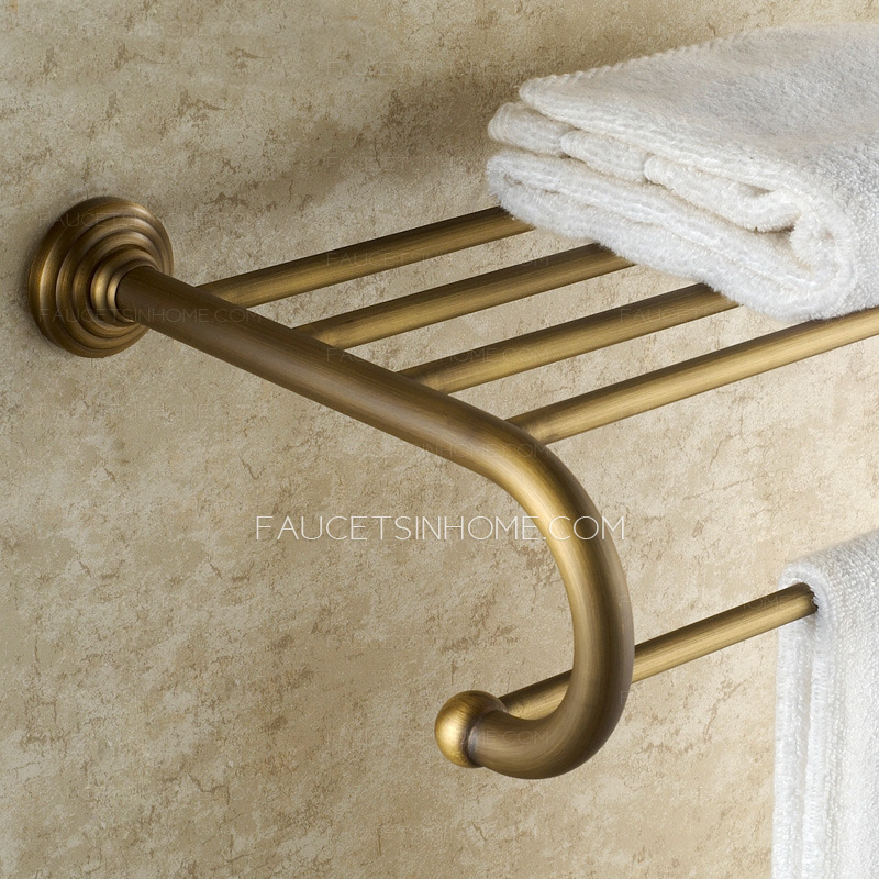 Vintage Antique Brass European Style 5-piece Bathroom Accessory Sets