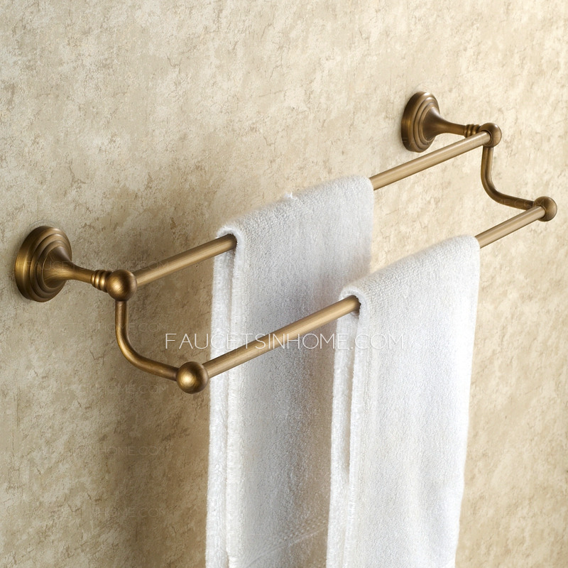 Vintage Antique Brass European Style 5-piece Bathroom Accessory Sets