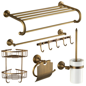 Antique Brass 6-piece European Style Bathroom Accessory Sets