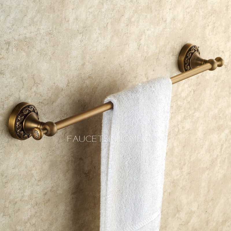 American Style Antique Brass 6-Piece Carved Bathroom Accessory Sets