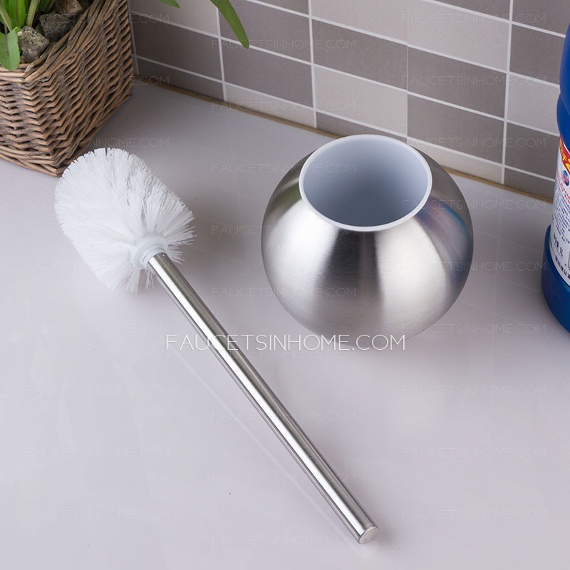 Stainless Steel Ball Shaped Lighthouse Toilet Brush And Holder
