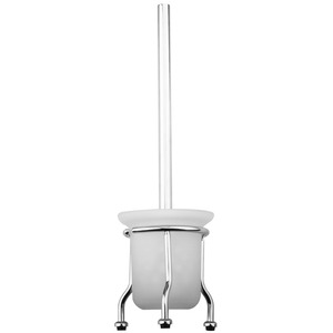 Freestanding Glass Three-legged Lighthouse Toilet Brush Holder
