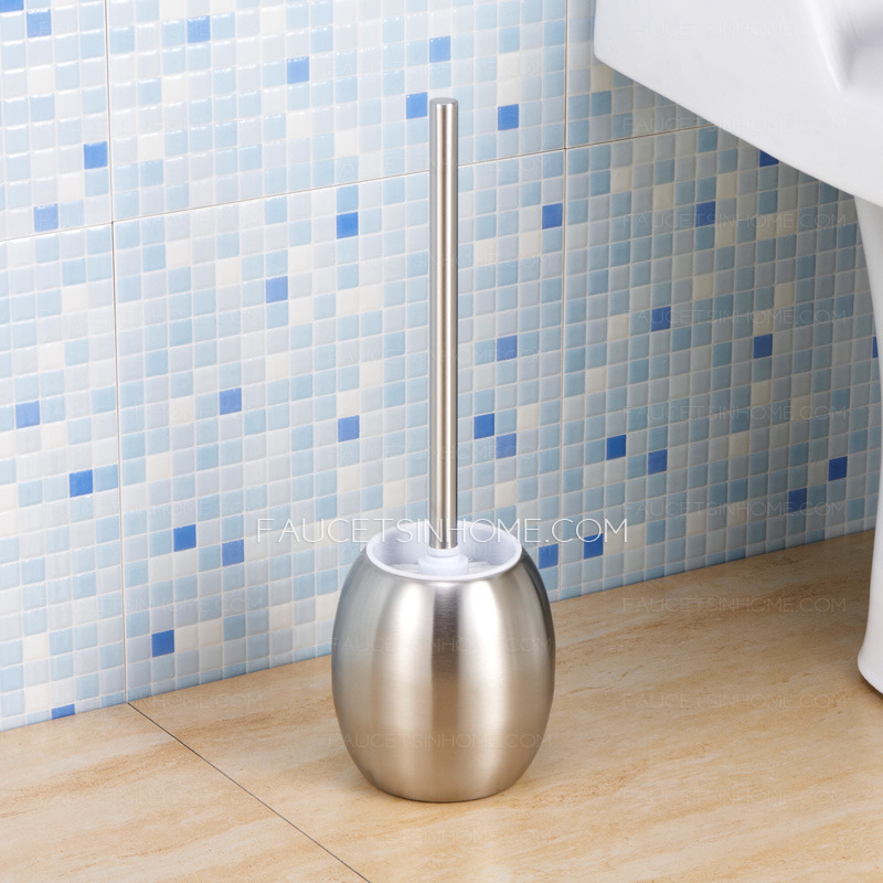 Stainless Steel Ball Shaped Toilet Brush And Holder Freestanding