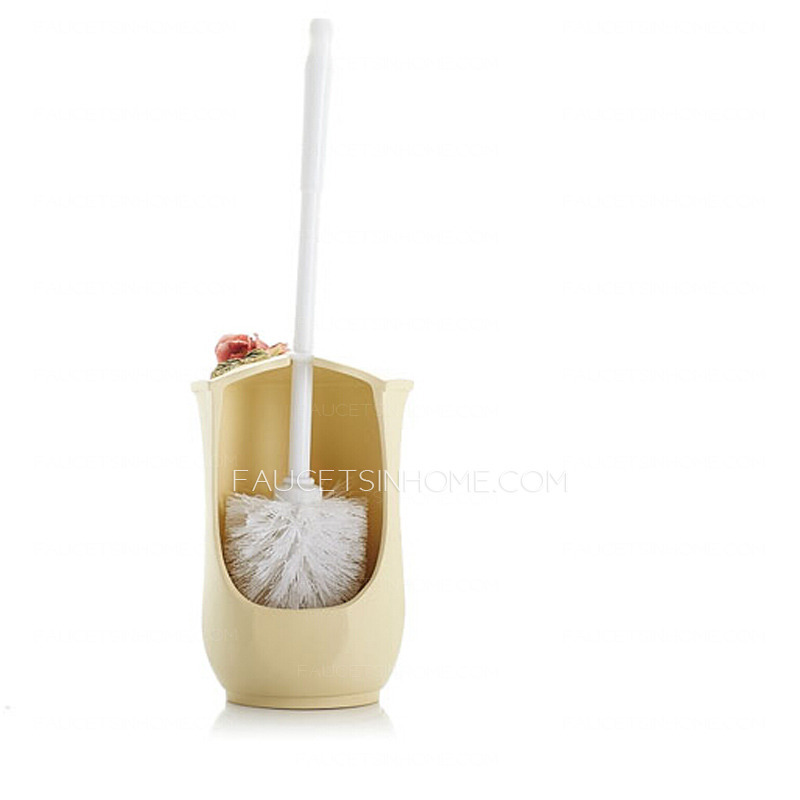 European Floral Carved Imitation Ceramic Toilet Bowl Brush Holder