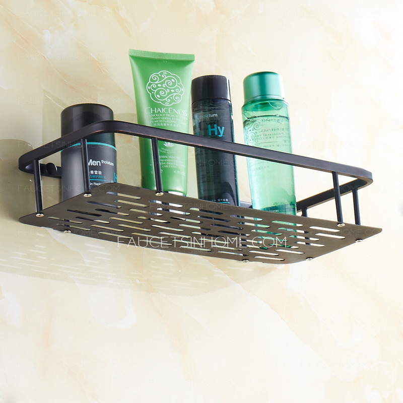 Hanging Rectangle Black Oil Rubbed Bronze Bathroom Wall Shelves