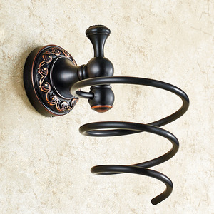 Black Oil Rubbed Bronze Hanging Hair Dryer Bathroom Shelves