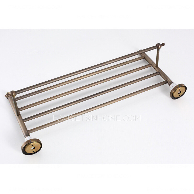 Brushed Nickel Ceramic Bathroom Towel Shelves Wall Mounted