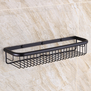 45cm Black Rectangle Wire Oil Rubbed Bronze Hanging Bathroom Shelves