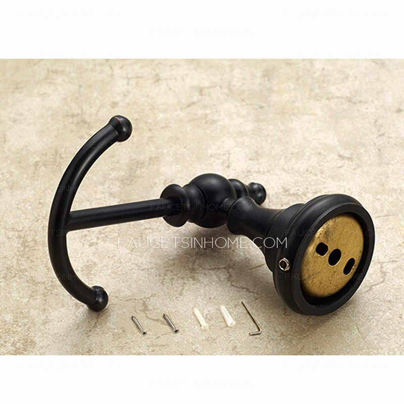 Chic Black Oil Rubbed Bronze Robe Hooks (Double Hook)