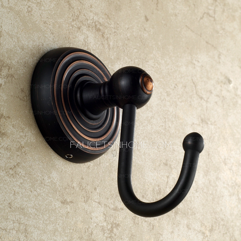 Single Black Oil Rubbed Bronze Vintage Robe Hooks