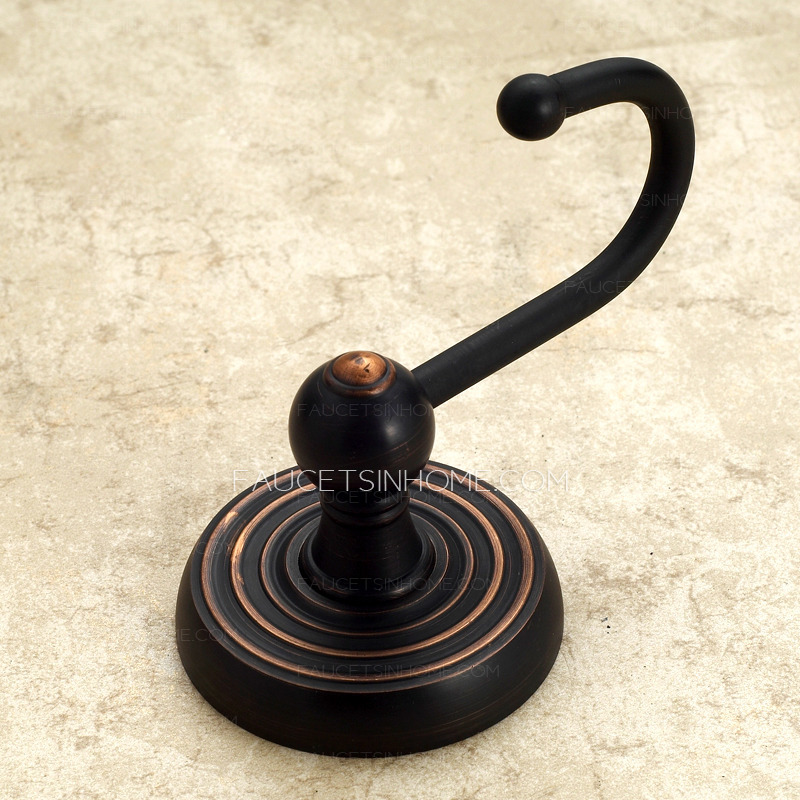 Single Black Oil Rubbed Bronze Vintage Robe Hooks