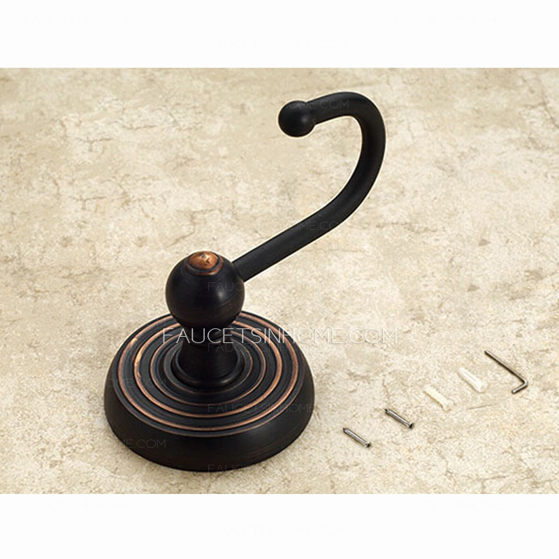 Single Black Oil Rubbed Bronze Vintage Robe Hooks