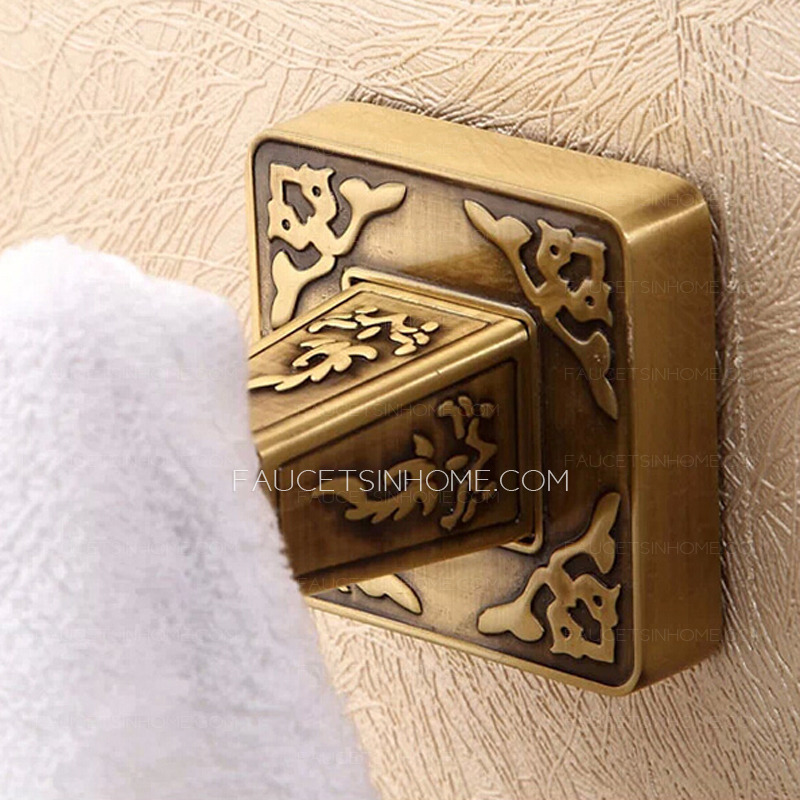 Single Antique Brass Cloths Bathroom Robe Hooks