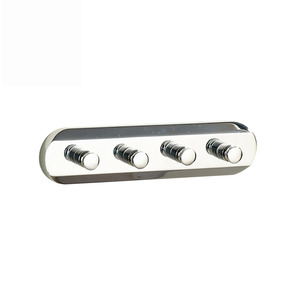 Modern 4 Hooks Chrome Wall Mount Bathroom Robe Hooks