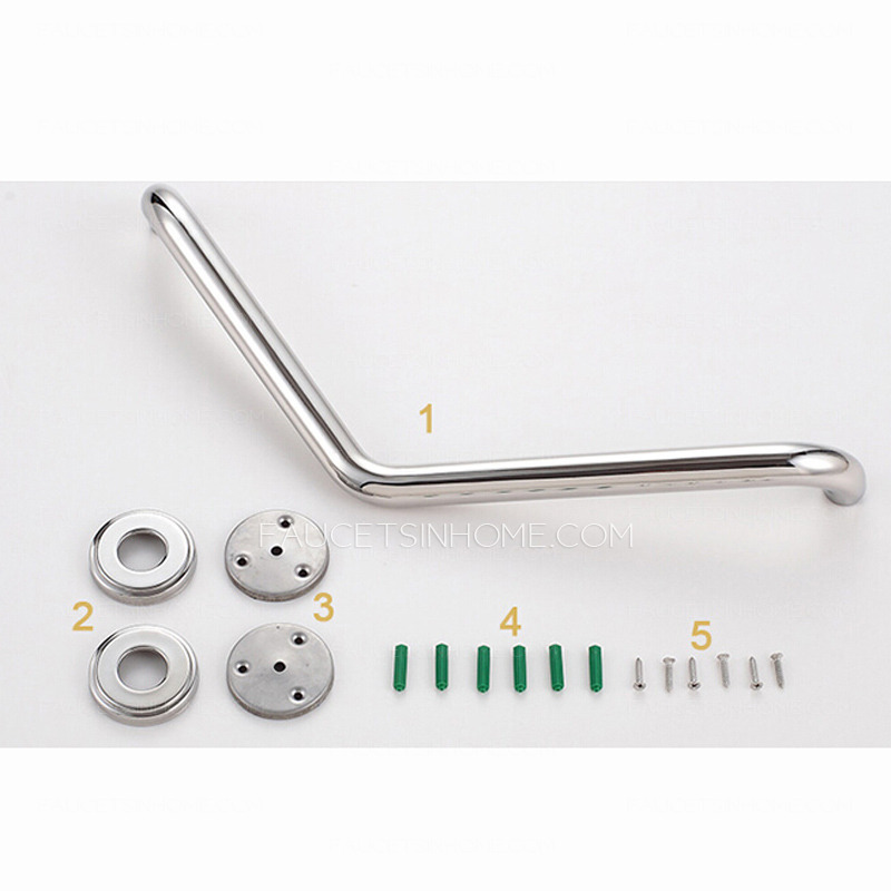 Safety First Tub Stainless Steel L Shaped Angled Grab Bar 