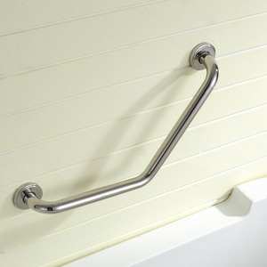 Safety First Tub Stainless Steel L Shaped Angled Grab Bar 