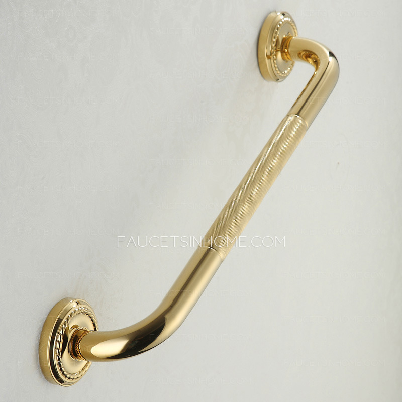 Designer Polished Brass Shower Grab Bar Bathroom