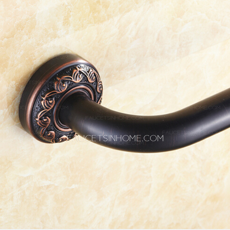 Black Oil Rubbed Bronze Carved Bath Grab Bar Bathroom