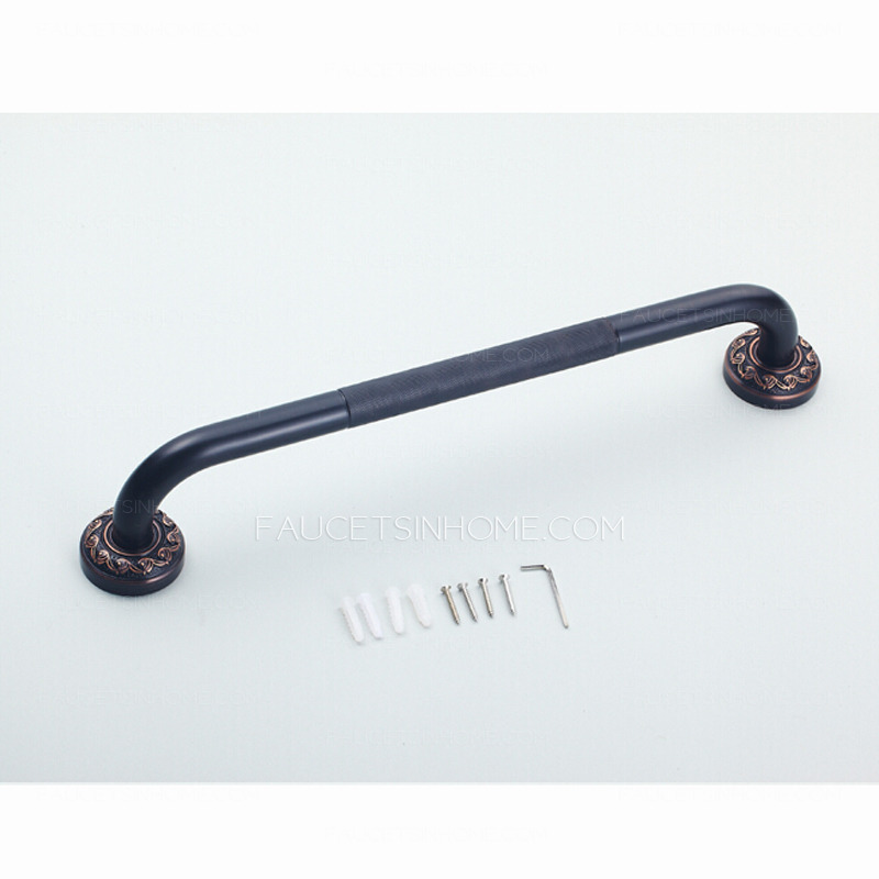 Black Oil Rubbed Bronze Carved Bath Grab Bar Bathroom