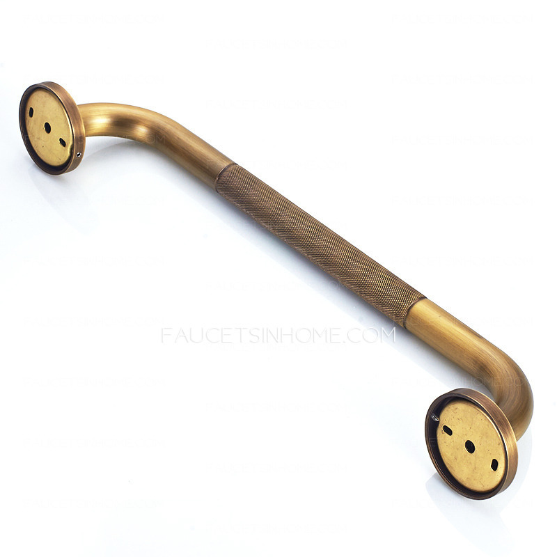 Antique Brass Carved Bathroom Shower Tub Grab Bar