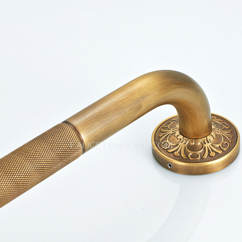 Antique Brass Carved Bathroom Shower Tub Grab Bar