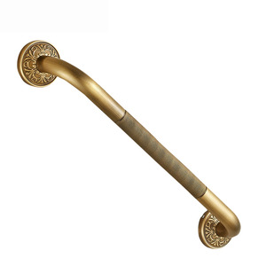 Antique Brass Carved Bathroom Shower Tub Grab Bar