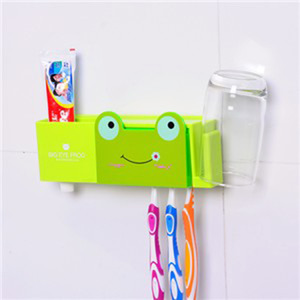 Cute Green Frog Kids Suction Cup Toothbrush Holder