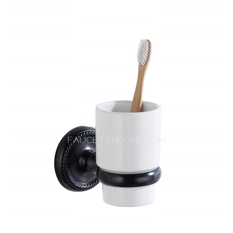 Chic Stainless Steel Black Oil Rubbed Bronze Toothbrush Holder Wall