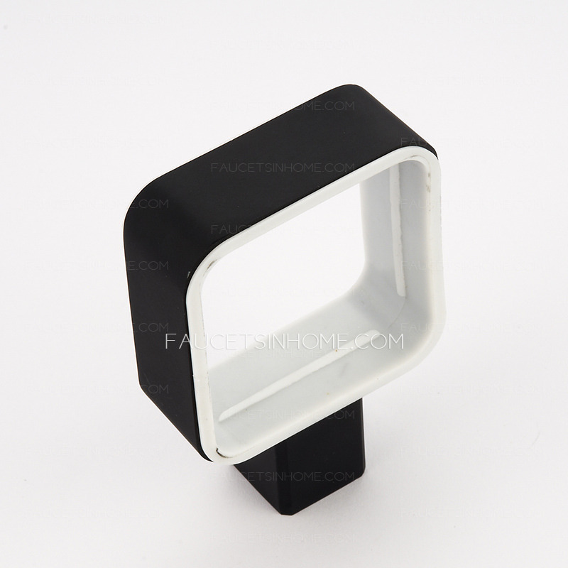 Square Shaped Black Ceramic Wall Mount Toothbrush Holder