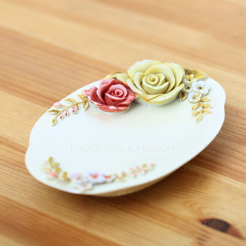 Rose Floral Unique Handmade Pottery Soap Dishes