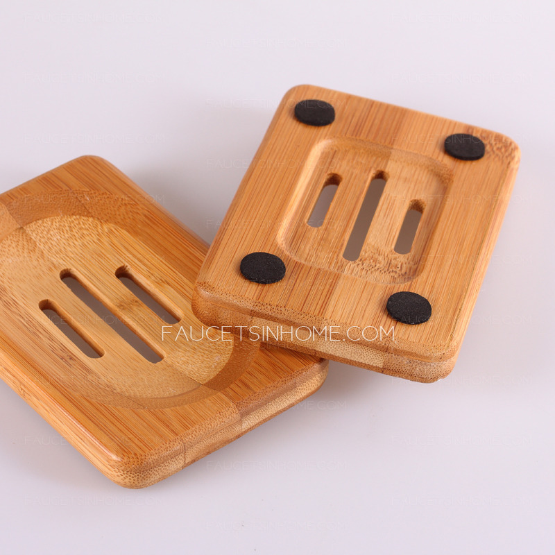 Square Shaped Bamboo Wholesale Soap Dishes