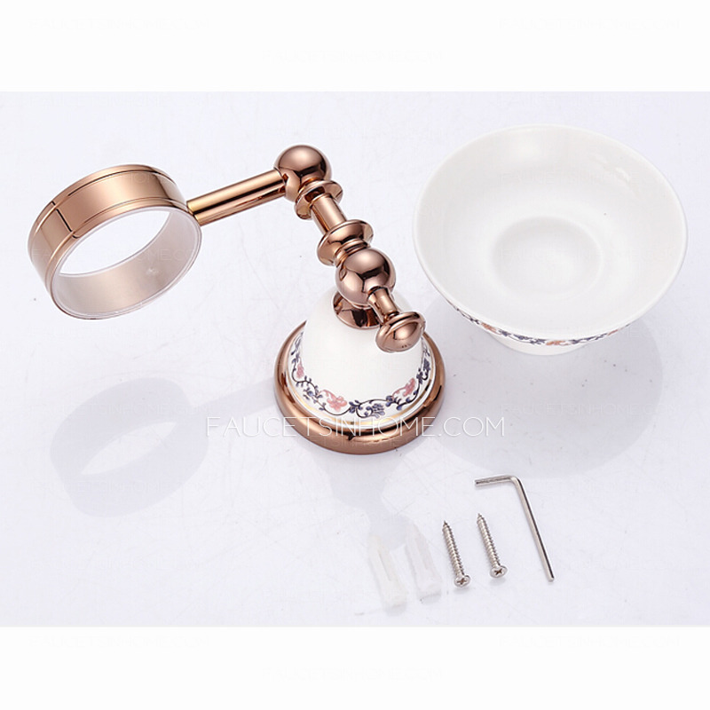 Rose Gold Porcelain Decorative Shower Soap Dishes For Bathroom