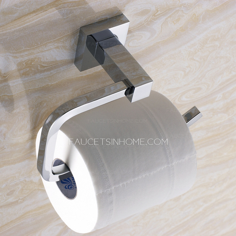 Wall-Mount Metal Chrome Toilet Paper Roll Holders