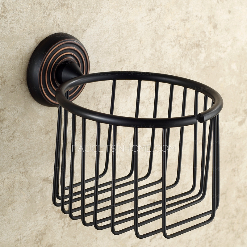 Black Oil Rubbed Bronze Toilet Paper Basket Holder
