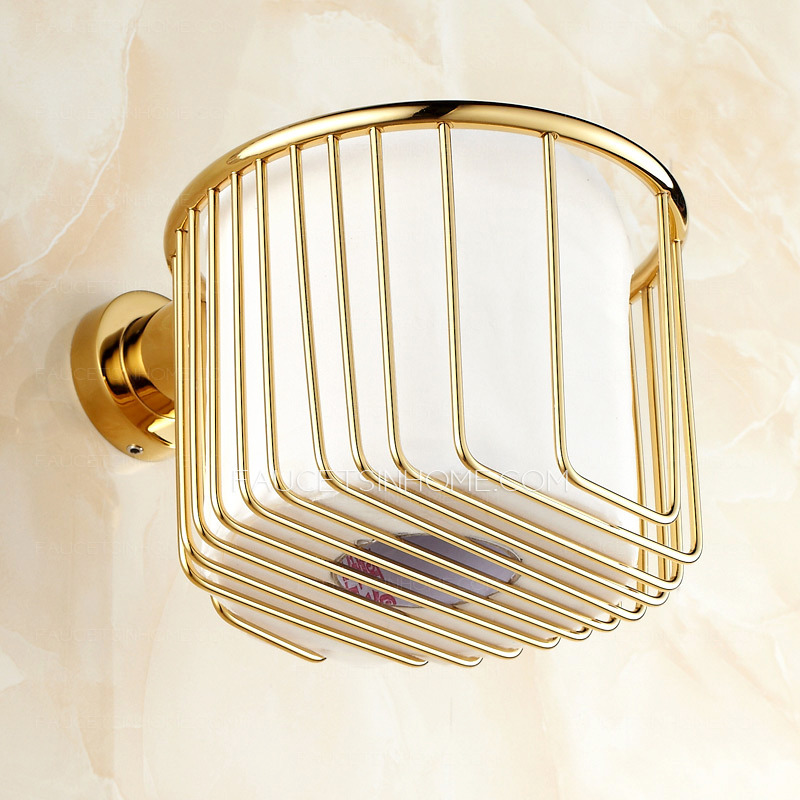Polished Brass Bathtoom Toilet Paper Basket Holders